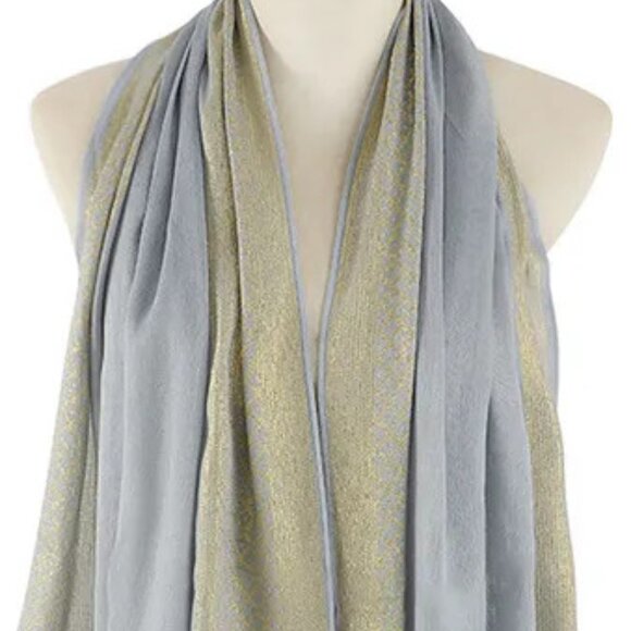 2/$30 Blue Fringed Scarf Tassel Large Wrap Neck Head Scarf Hair Shoulders Shawl - Picture 5 of 6